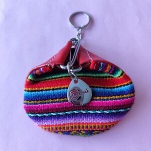 3/$20💗Peru Coin Purse 4"×4" Multicolored Keychain Wallet